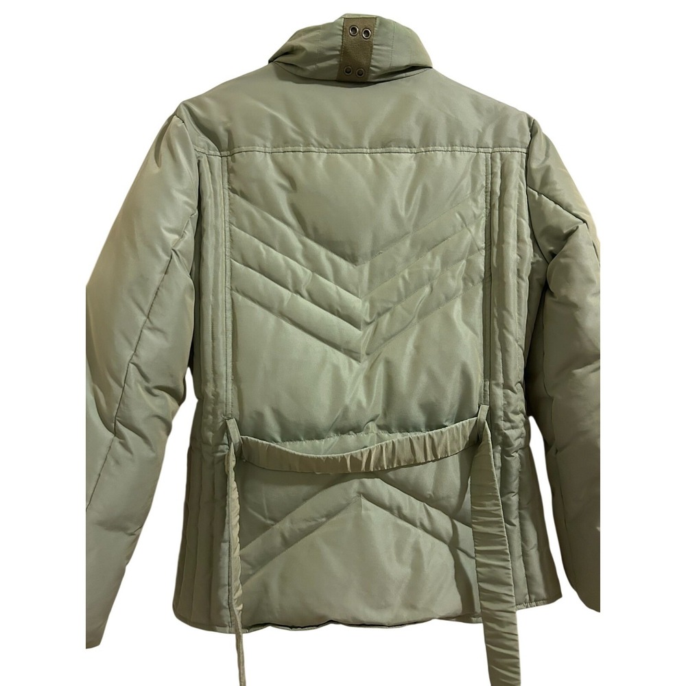 Vintage Quilted Down Zip Up Jacket Green Larry Levine Womens Medium Ski Snow - Picture 3 of 8